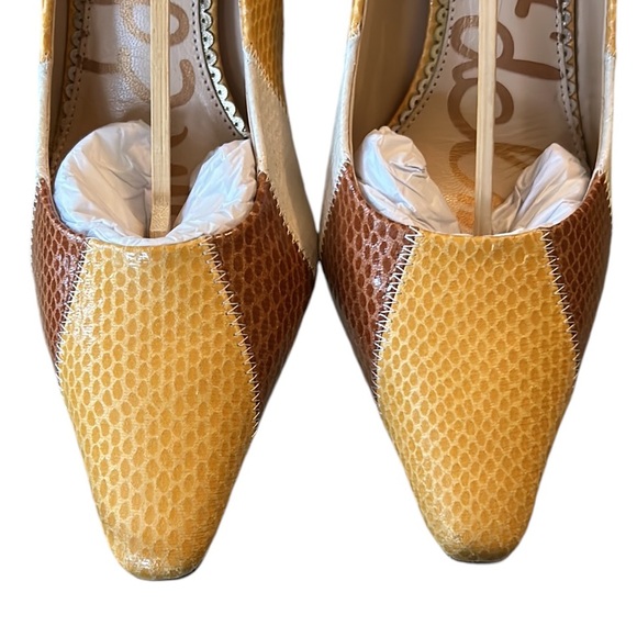 LN Sam Edelman Toni Snakeskin Embossed Colorblock Pumps Heels - 9 - Picture 11 of 16
